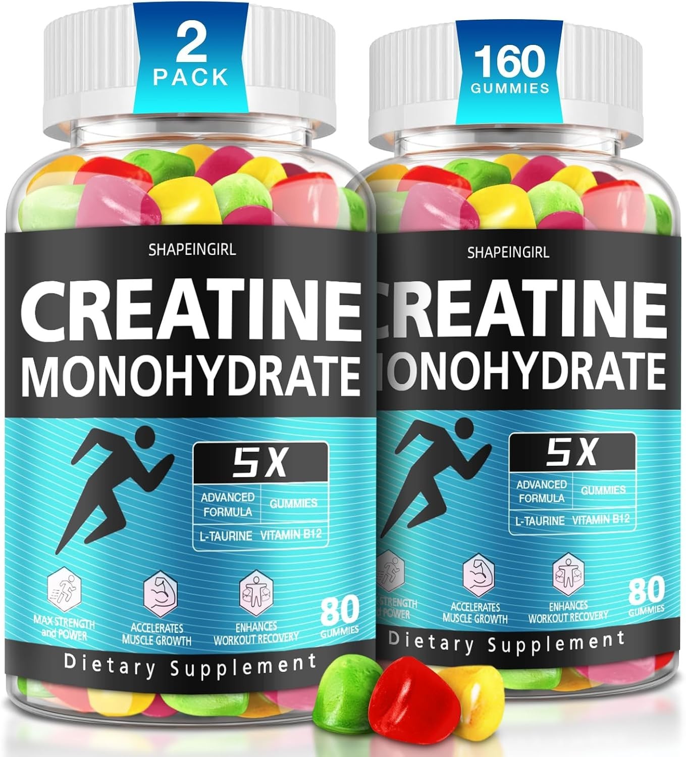 Creatine Monohydrate Gummies for Men & Women – Low Sugar Chewable Creatine Gummi
