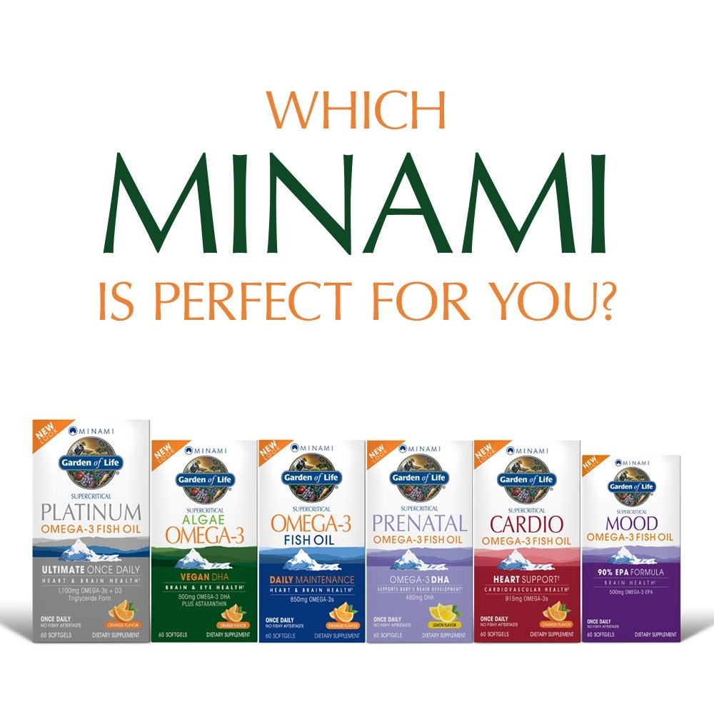 Garden of Life Minami Algae Omega 3 Vegan DHA for Brain and Eye Health – Ora…