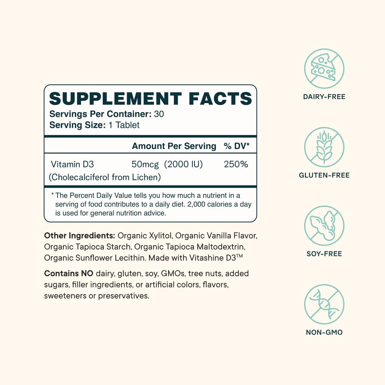 Ora Organic Vitamin D3 2000IU – Vegan Vitamin D Chewables from Lichen for Bon…