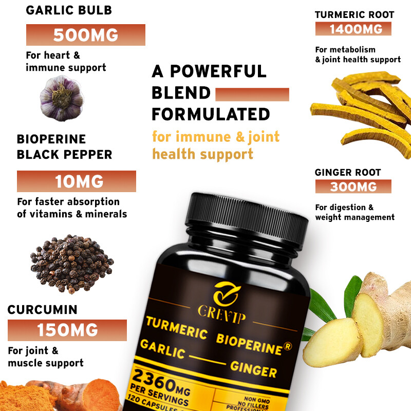 Turmeric Bioperine 2360mg – Triple Strength Highest Potency 95% Curcuminoids