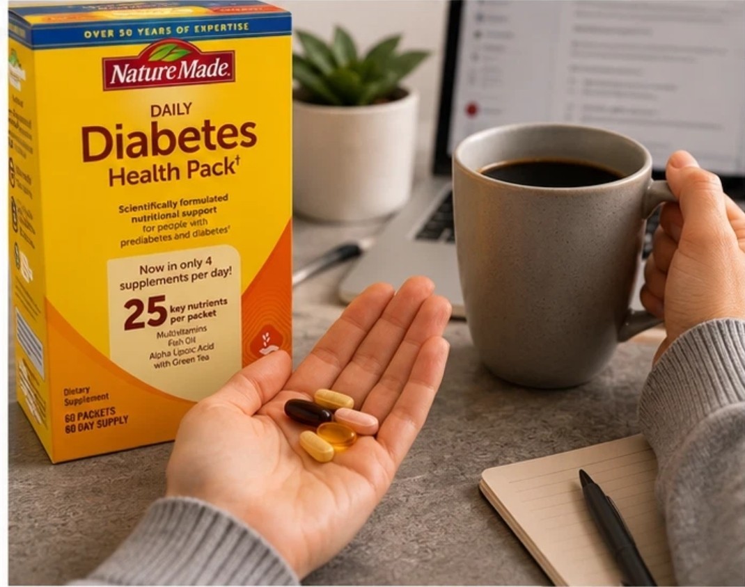 New Sealed Nature Made Daily DIABETIC Health Pack 60 Packets 60 Day Supply