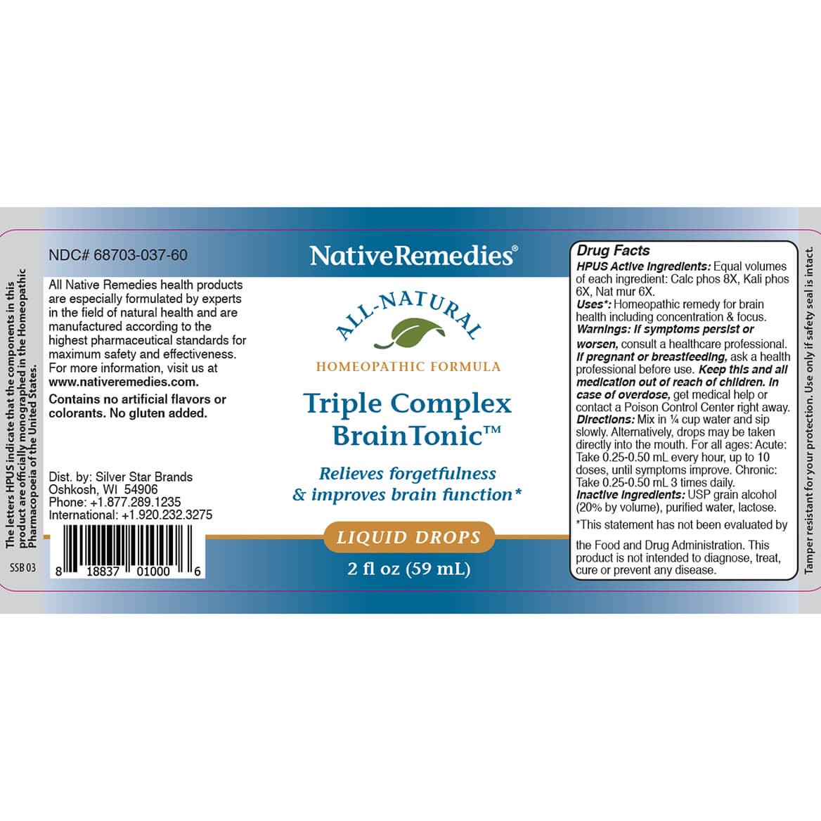 Native Remedies® Triple Complex Brain Tonic 2 Pack