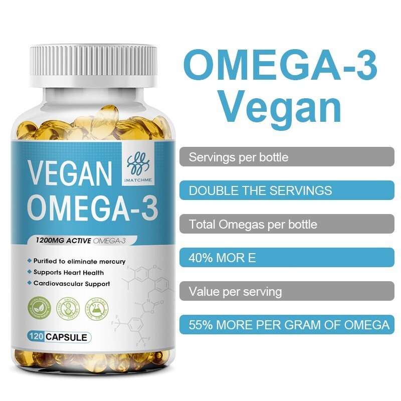 1/3/5x Omega3 Oil Capsules 3x Strength 1200mg EPA DHA Vegan Pills Joint Support