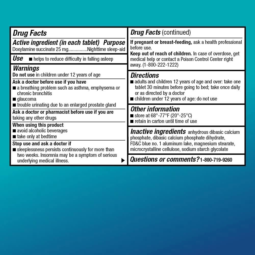 Amazon Basic Care Nighttime Sleep Aid Tablets for 96 Count (Pack of 1), White