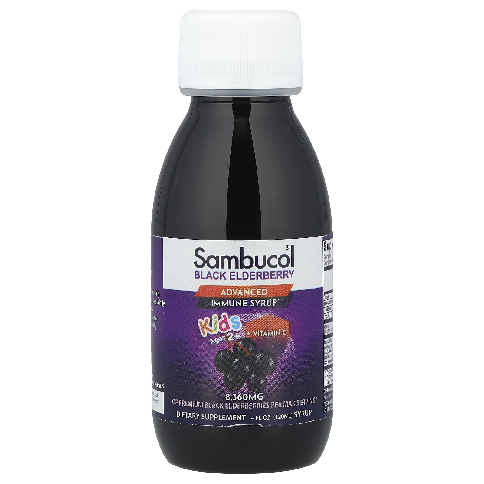 Kids Black Elderberry Syrup, 2 Years & Older, Berry, 4 fl oz (120 ml)