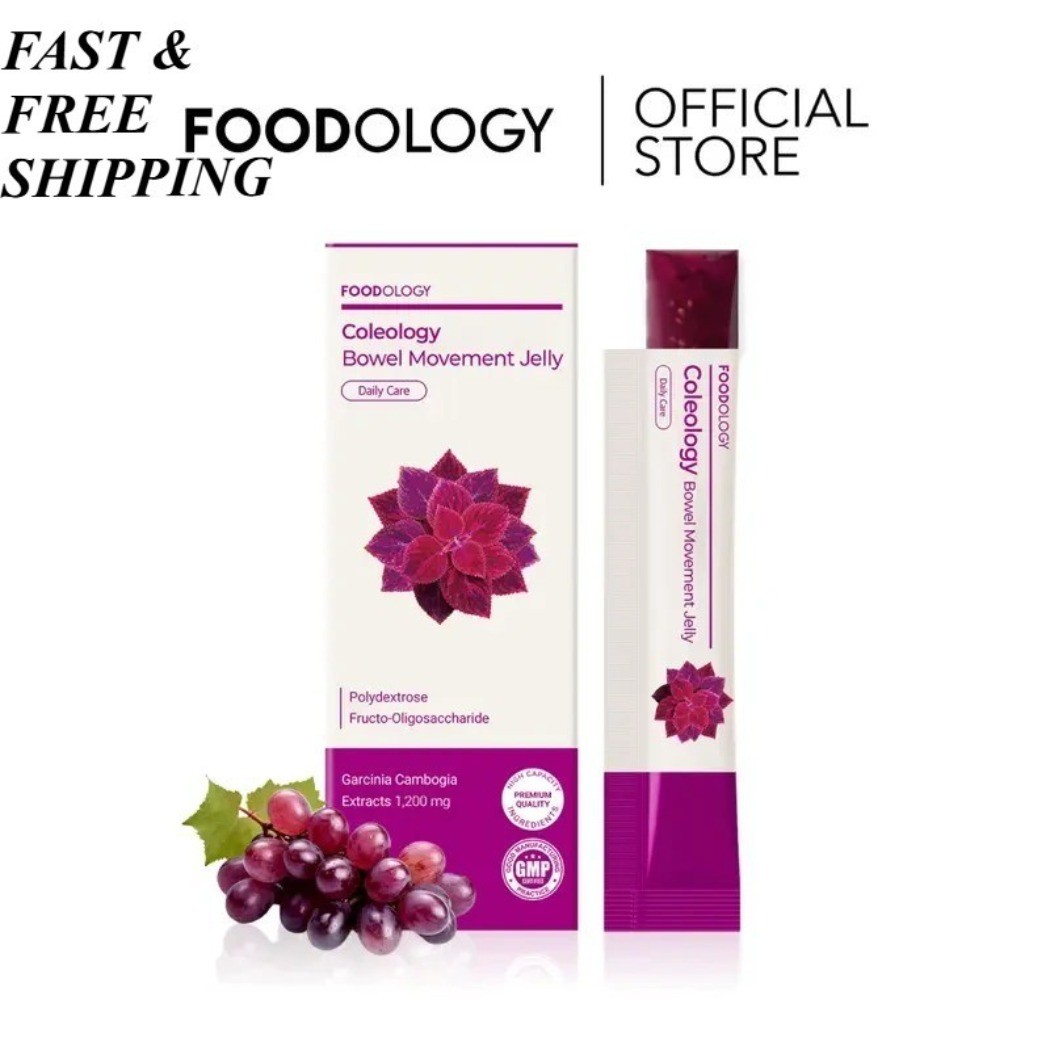 FOODOLOGY Coleology Bowel Movement Jelly Sticks, Gut Bloating Reli.Grape Flavor,