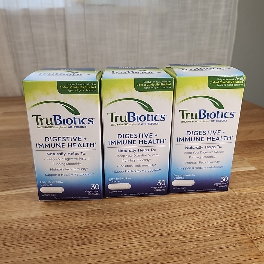 Lot of 3 TruBiotics Daily Probiotic With Prebiotics 30 Capsules Each Exp 9/2027