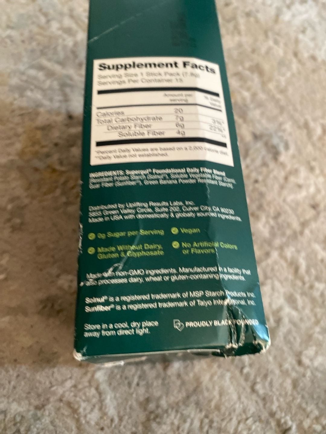 Supergut Foundational Daily Fiber Unflavored Prebiotic Fiber Blend Stick Packs,