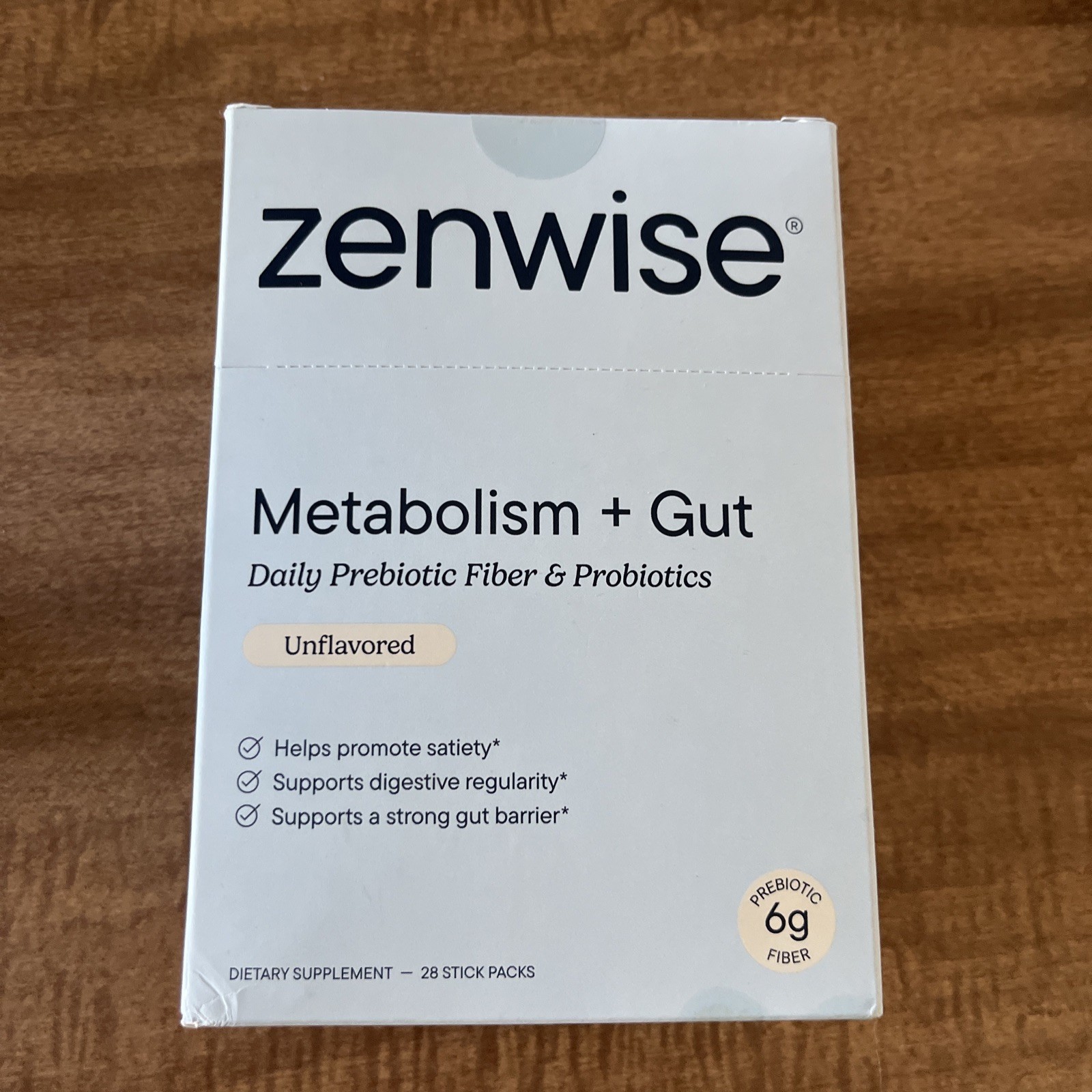 Zenwise Metabolism + Gut Daily Prebiotic Fiber & Probiotics 28 Stick Packs – New