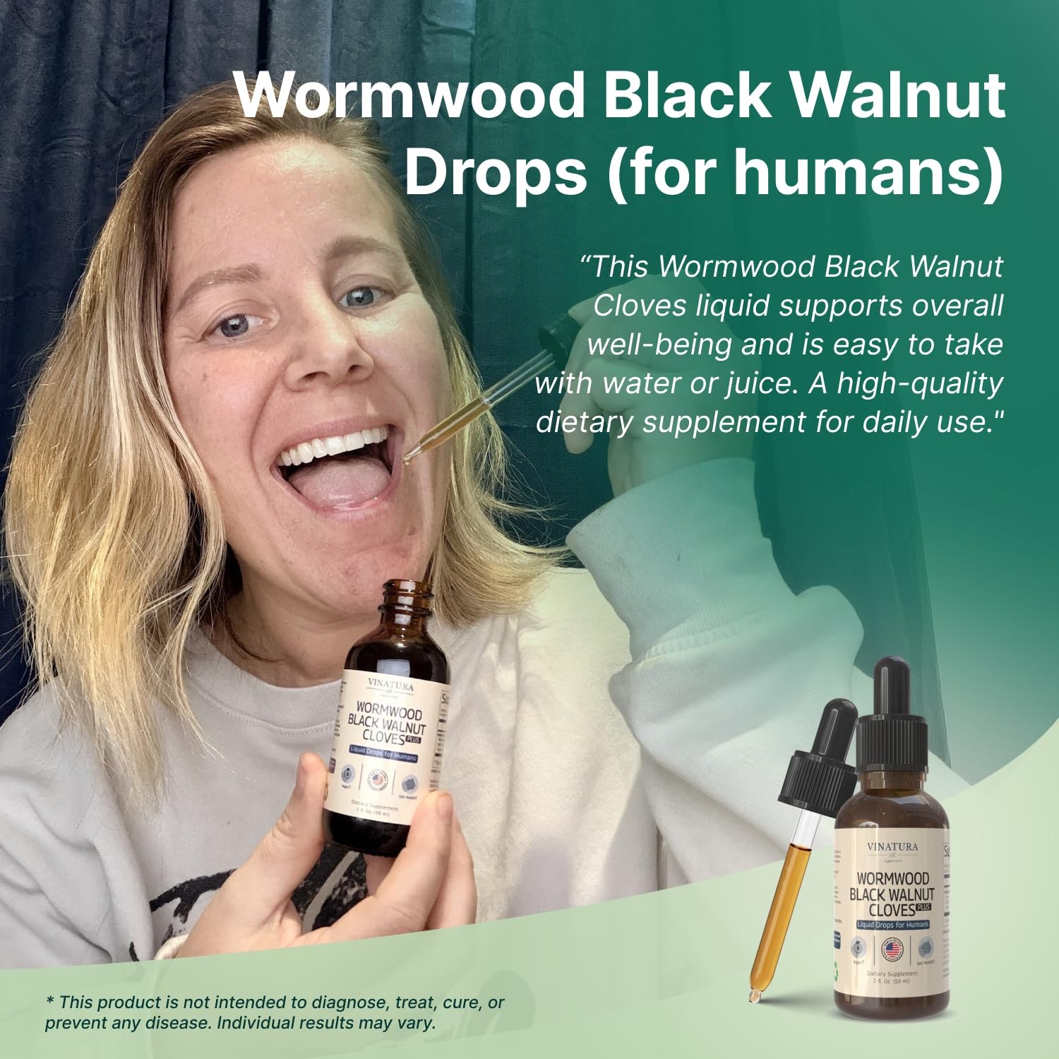 VINATURA Wormwood Black Walnut Cloves Liquid – Cleanse, 2 Fl Oz (Pack of 1)