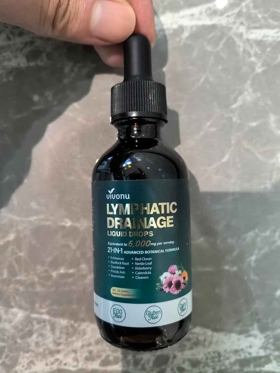 Lymphatic Support Drops 2oz – Echinacea Dandelion Burdock Fluid Drainage Liquid