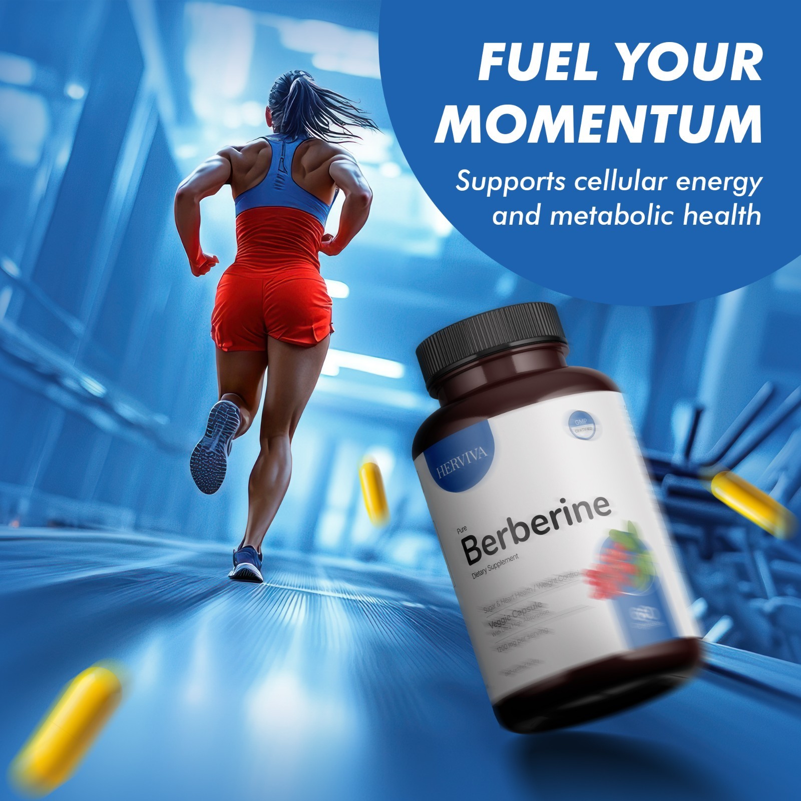 Pure Berberine 1200mg Supplement – 60 Vegan Capsules | High Absorption Formula
