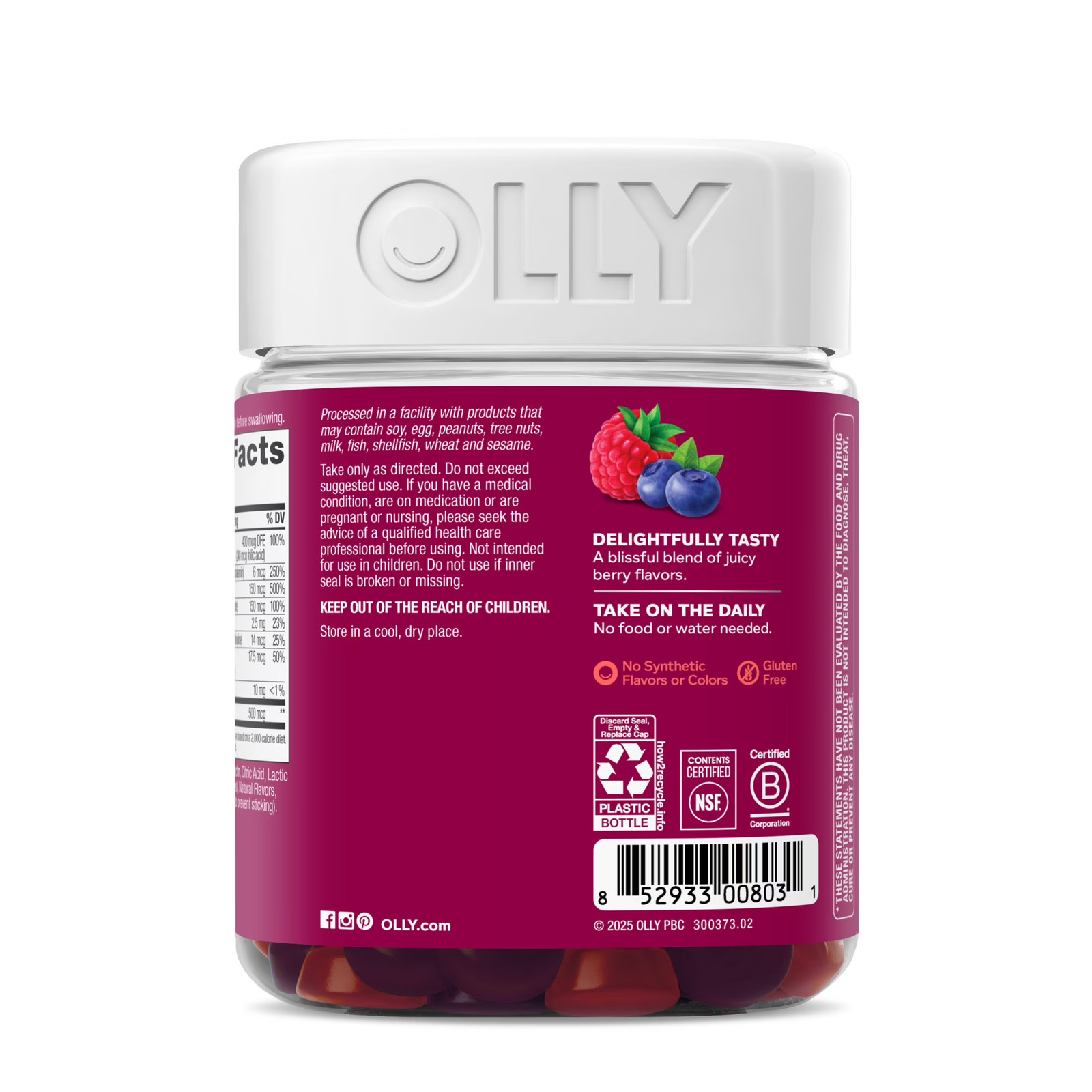 Women’s Multivitamin Gummies with B Vitamins, C, D, Zinc – Blissful Berry