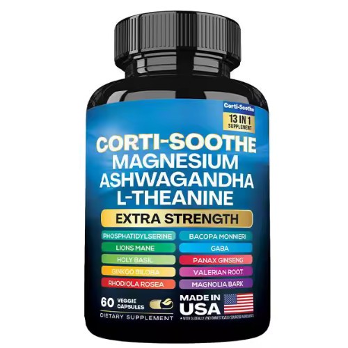 CORTI-SOOTHE Cortisol Magnesium Ashwagandha L-theanine – Relieve Stress++