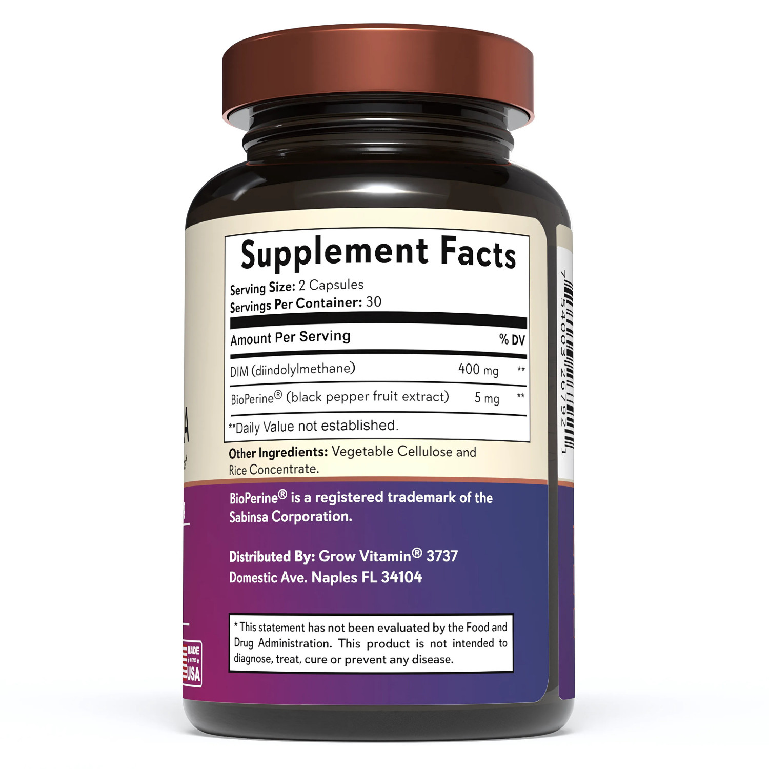 Dr. Berg’s Estrogen Balance DIM (Diindolylmethane) Healthy Estrogen 60 capsules