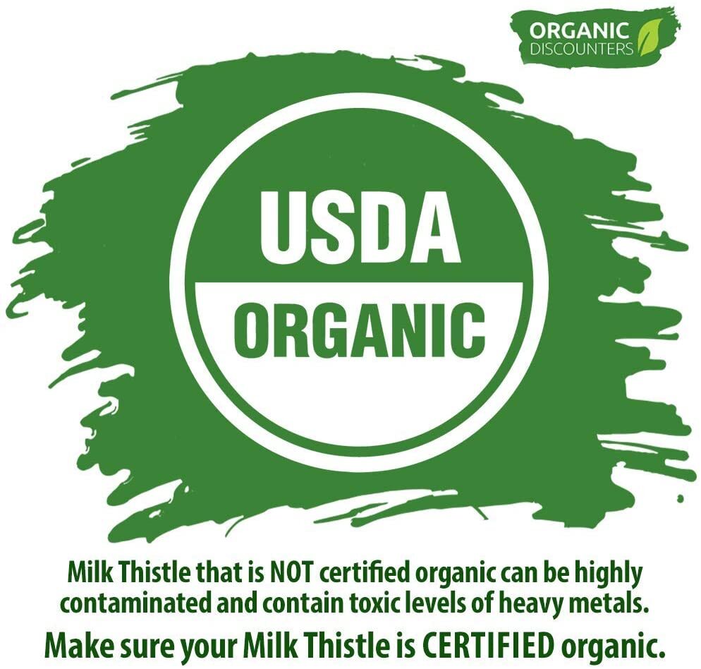 Organic Discounters USDA Organic Milk Thistle Extract Capsules, 280 Count, 7500