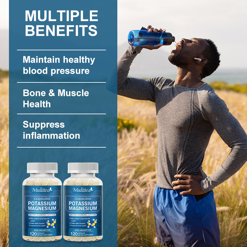 Potassium Magnesium 120Pills Helps Sleep,Immune Booster,Bone&Muscle Health