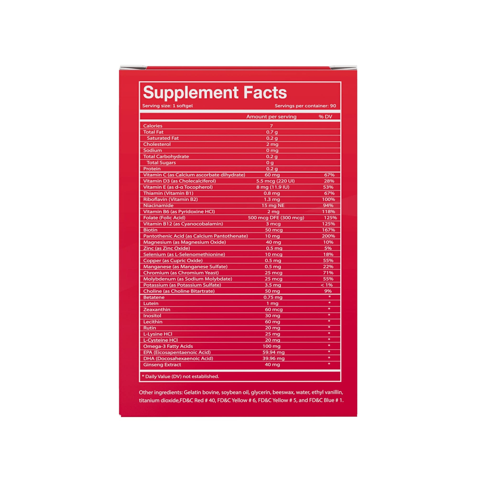 Vivioptal Active 90 Softgels Ginseng & Omega 3 Multivitamin & Multimineral Gl…