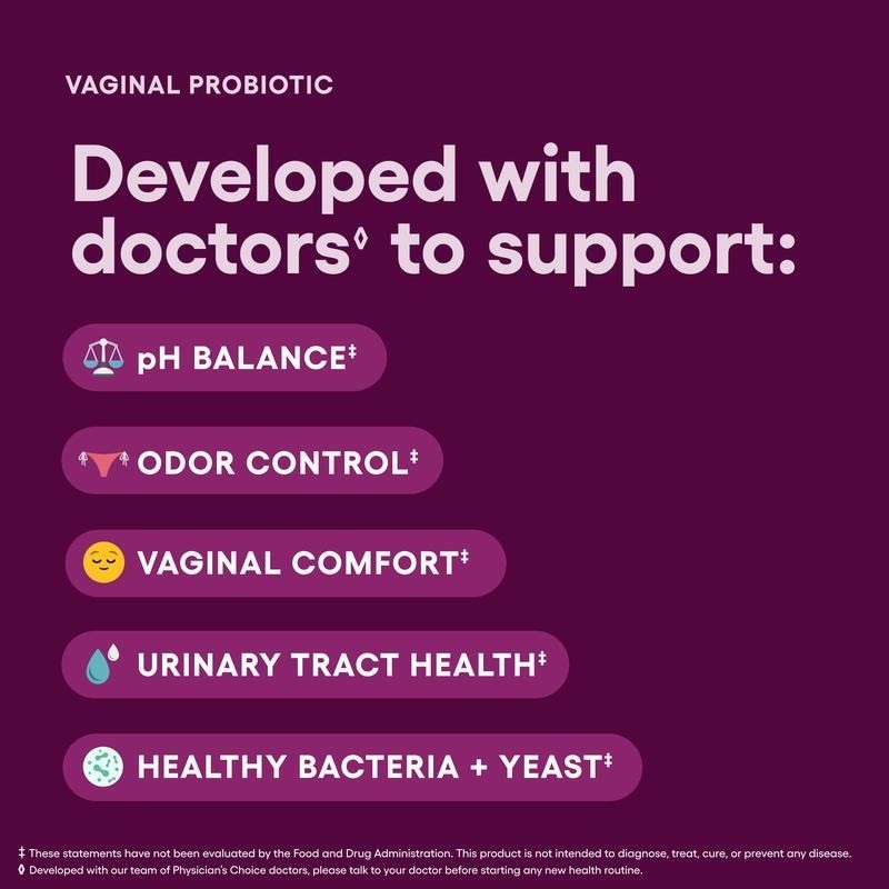 Vaginal Probiotic for Women pH Balance Odor Control Cranberry Prebiotics Feminin