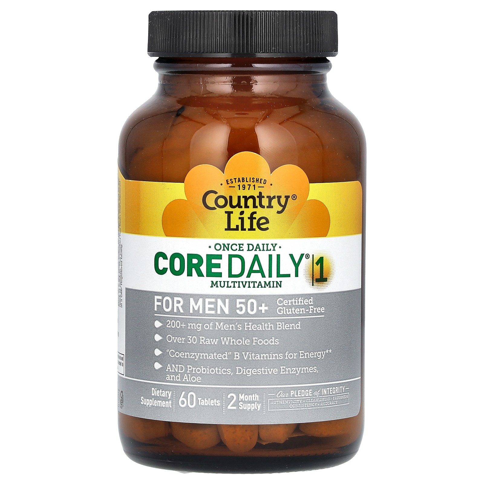 Country Life Core Daily-1 Multivitamins Men 50 60 Tablets Gluten-Free, GMP