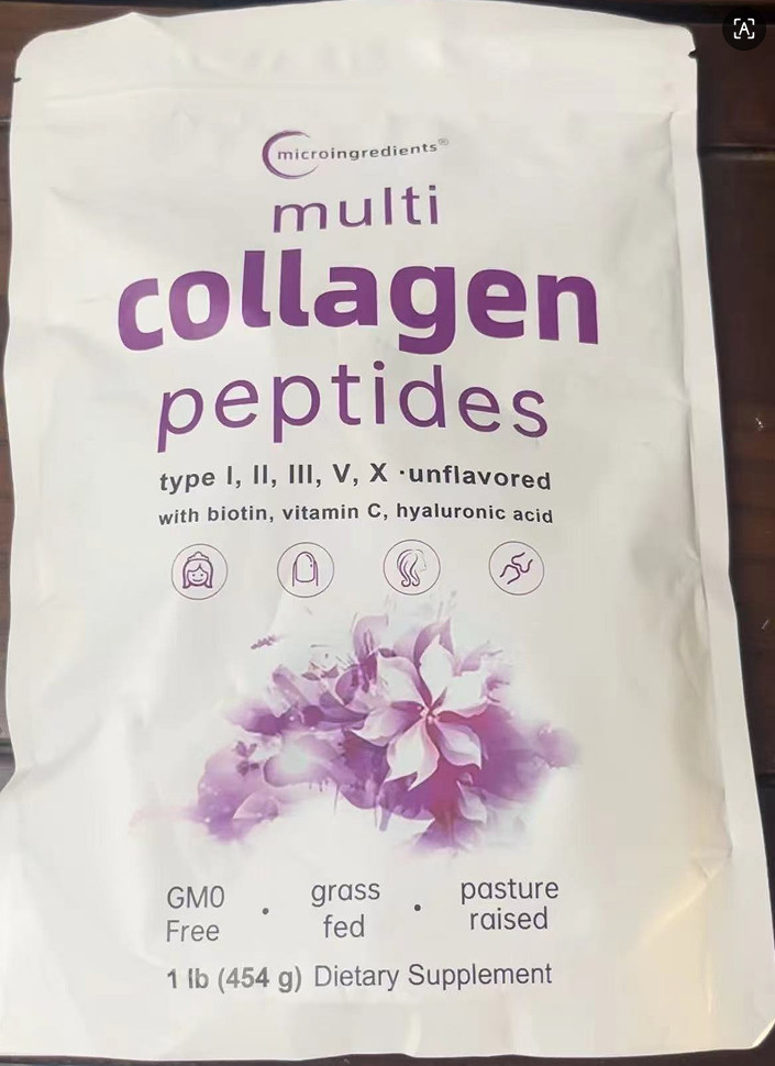 Micro Ingredients Multi Collagen Peptides Powder 16oz – Type I II III V X Unflav