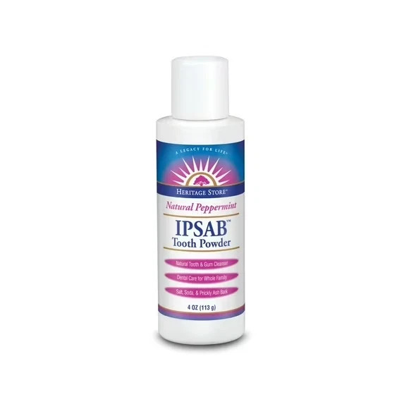 Heritage Store IPSAB Tooth Powder Original Peppermint 4 oz Each (Pack of 4)