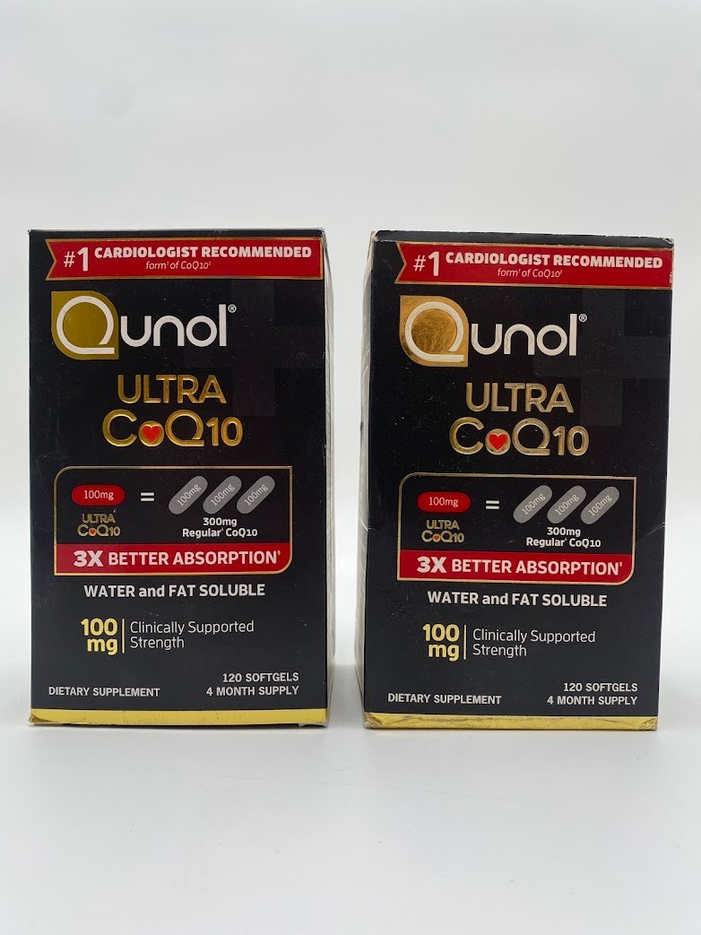 Qunol Ultra CoQ10 100mg dietary supplement 120 softgels Lot of 2 Exp 9/27