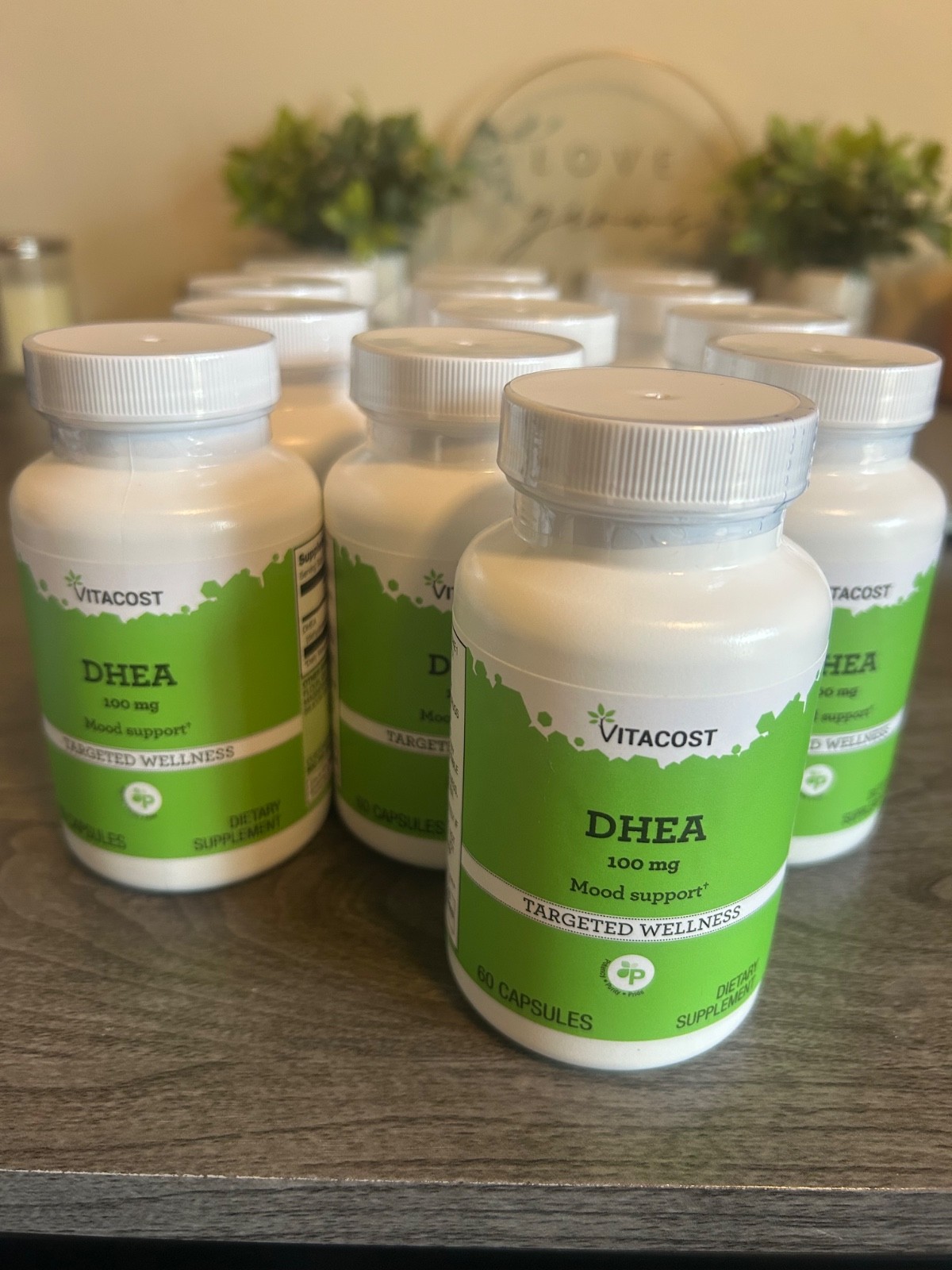 Vitacost DHEA, 100 mg, 60 Capsules lot of 13 bottles and 1 free bottle of DIM