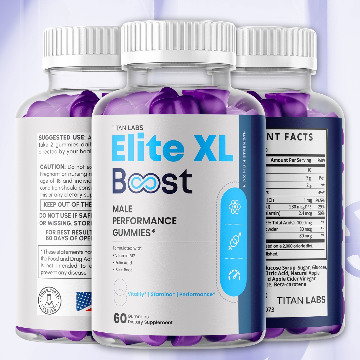 (1 Pack) Elite XL Boost ACV Gummys Support Male Health EliteXLBoost 60 Gummies