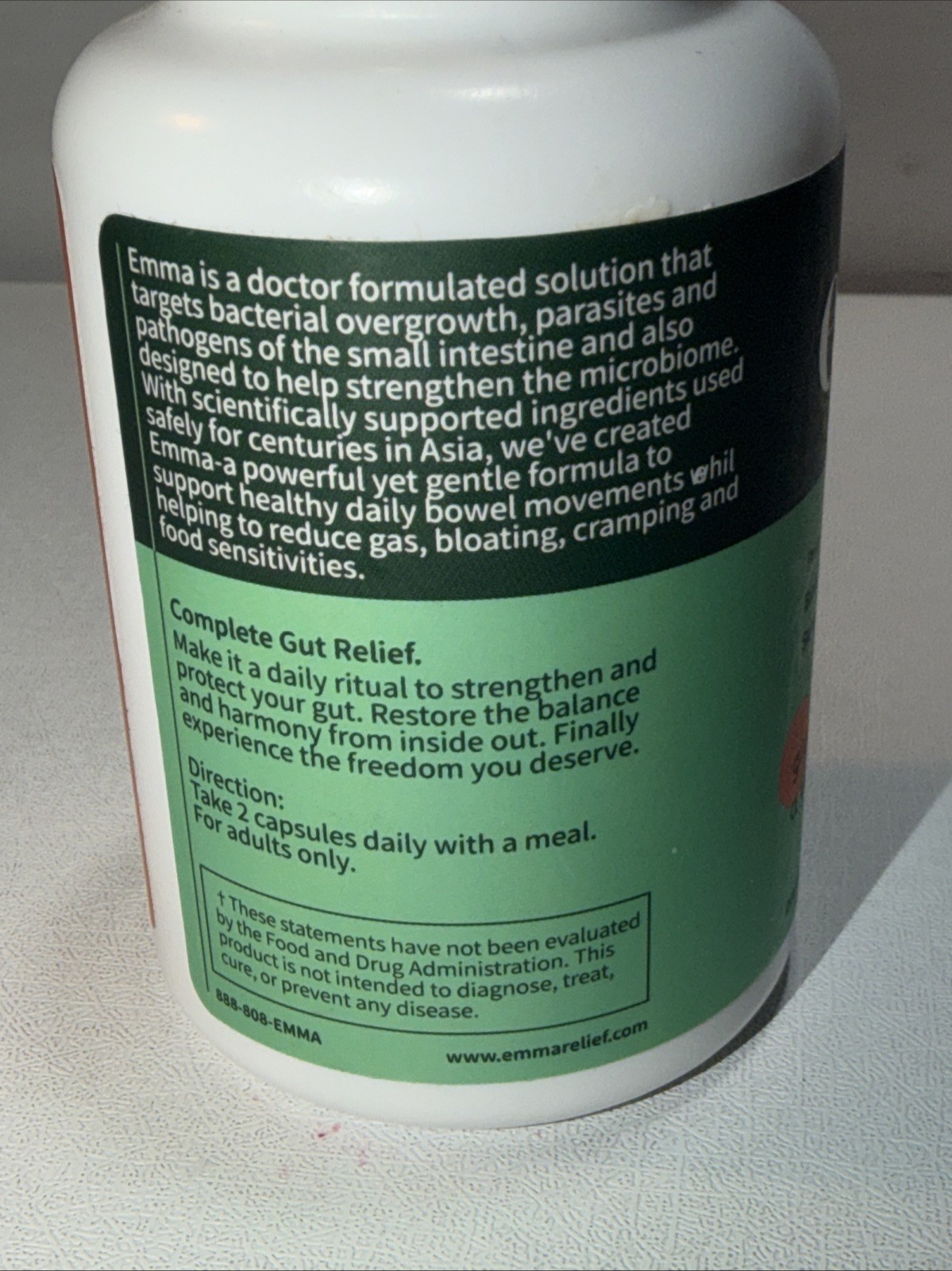 Emma Gut Health Daily Digestive Supplement Bloating & Gas Relief 60 Capsules New