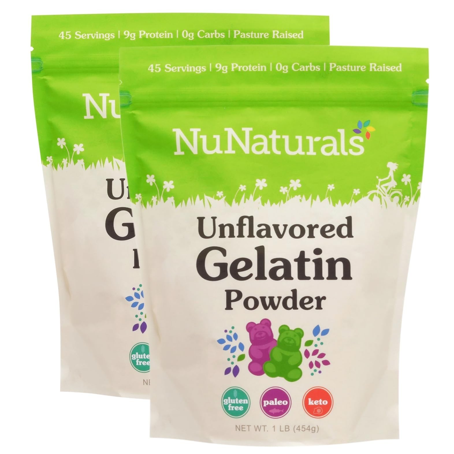 Unflavored Beef Gelatin Powder – Instantly Thickens & Stabilizes, 1lb (2-Pack)