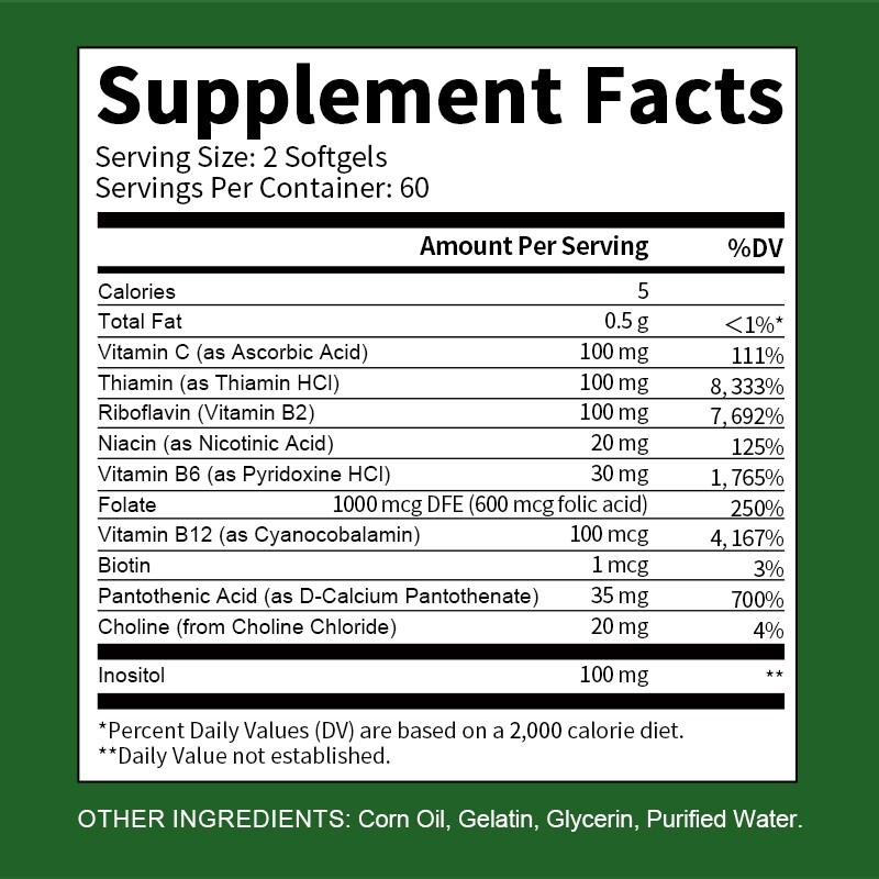 Vitamin B Complex Supplement Whole Food Supplement Immune Boost For Bone|Heart