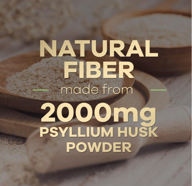 High Absorption Psyllium Husk Capsules 2000mg Daily Fiber Supplement, Psyllium..