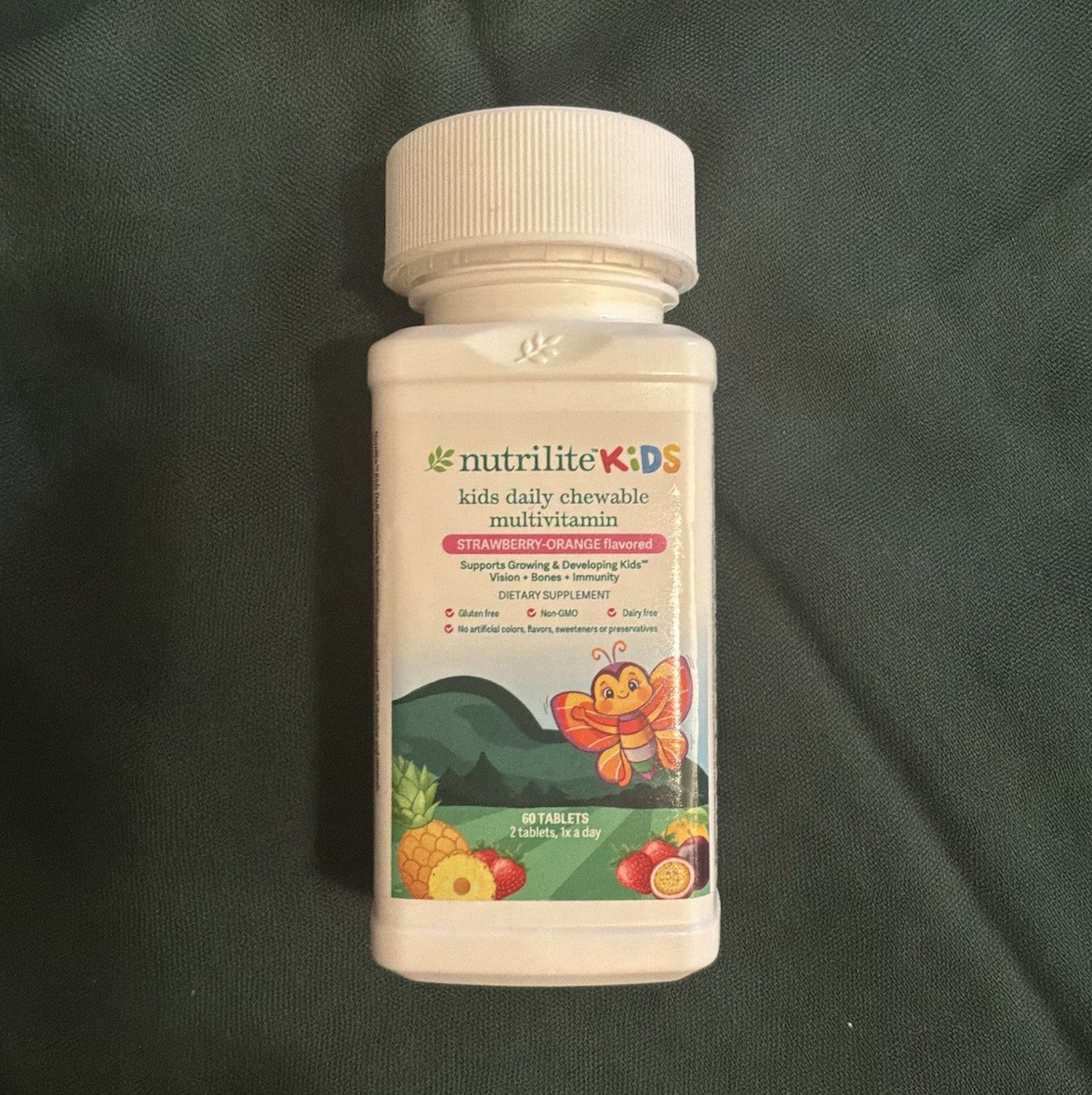 Nutrilite Kids Daily Chewable Multivitamin 60 Tablets Strawberry-Orange Non-GMO