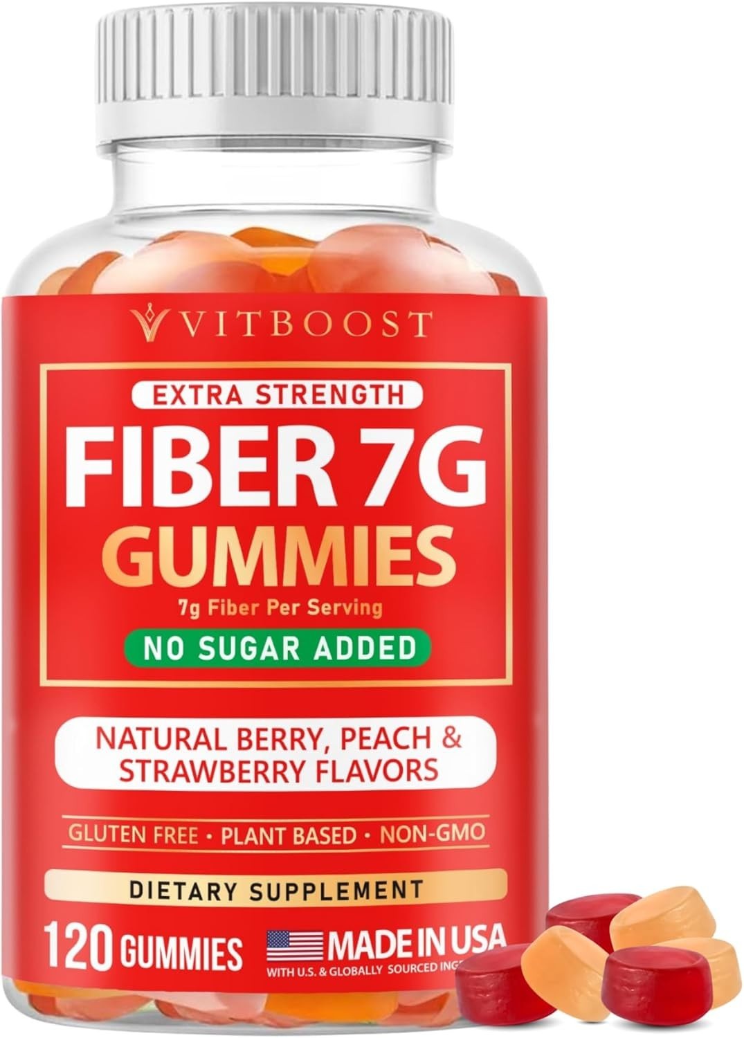 VITBOOST Prebiotic Fiber Gummies 7g – 120 Count