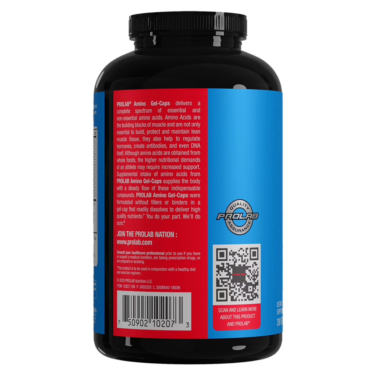 Prolab Amino Gel-Caps Essential Amino Acids High Potency Easy-to-Swallow 200ct