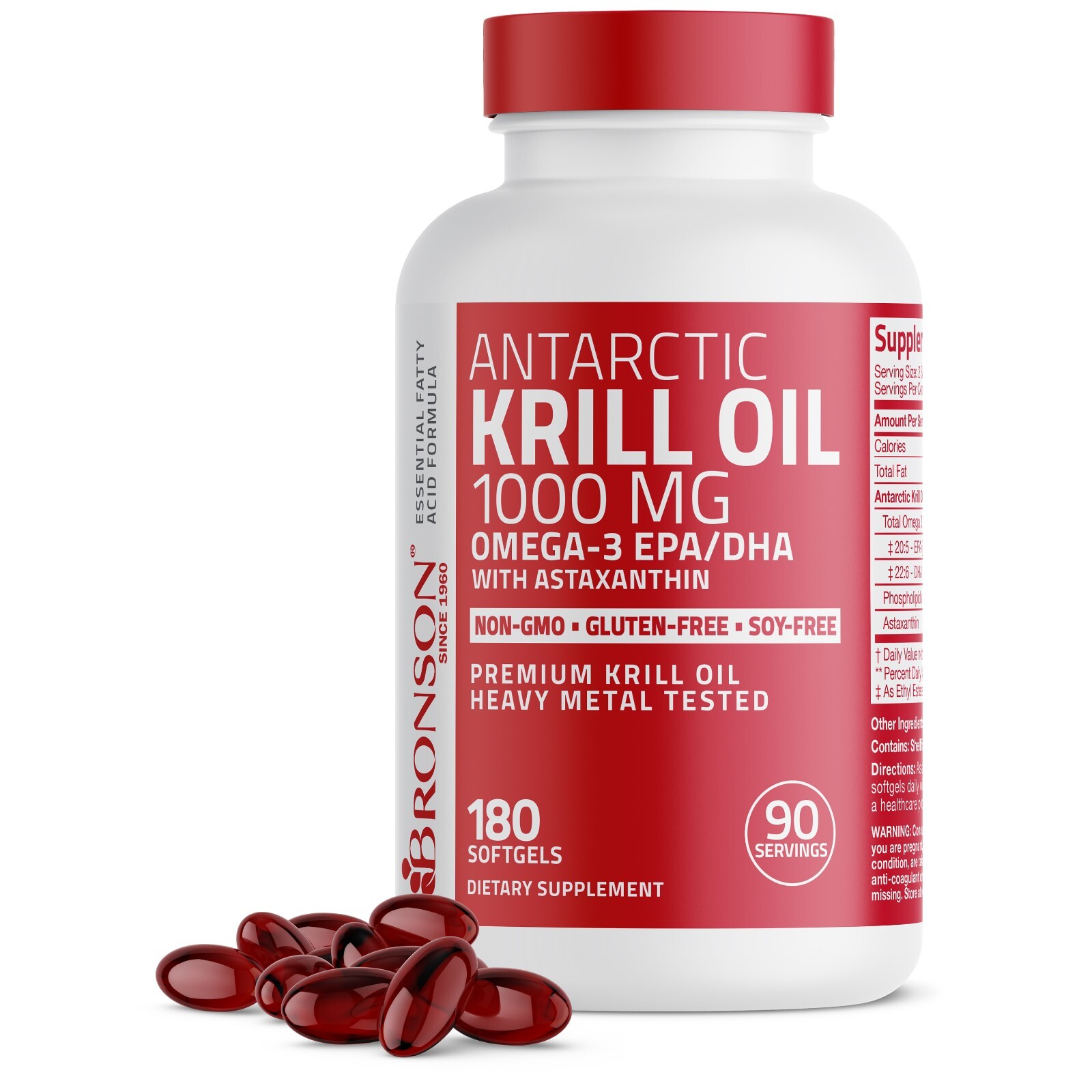 Antarctic Krill Oil 1000mg with Omega-3s EPA, DHA and Astaxanthin