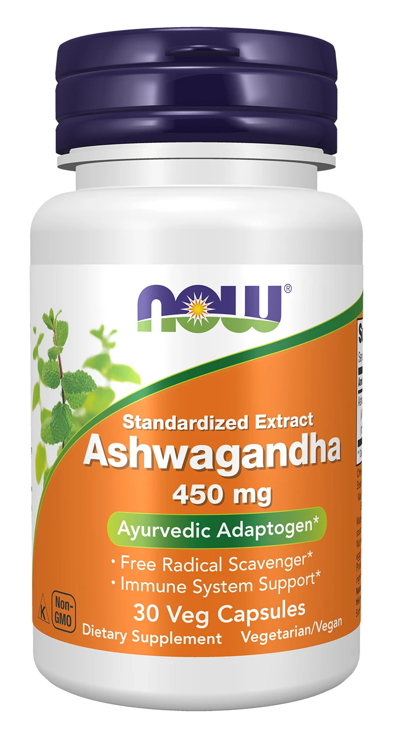 NOW Foods Ashwagandha (Withania Somnifera) 450mg Immune Support 30 Veg Capsules