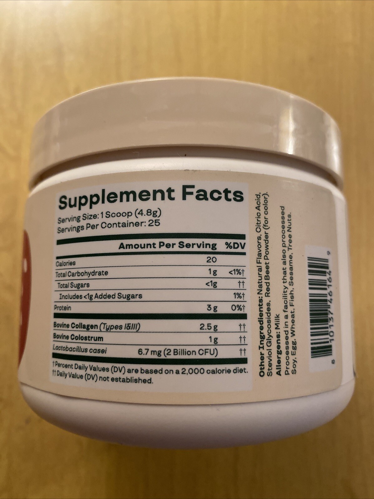 Bloom Colostrum & Collagen Peptides Strawberries & Cream Gut Health 4.23 Oz