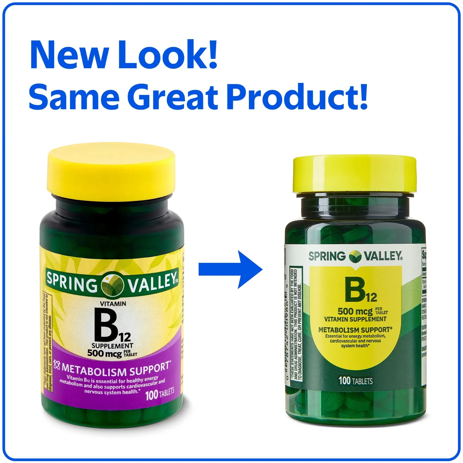 Spring Valley Vitamin B12 Tablets, 500 mcg, 100 Count