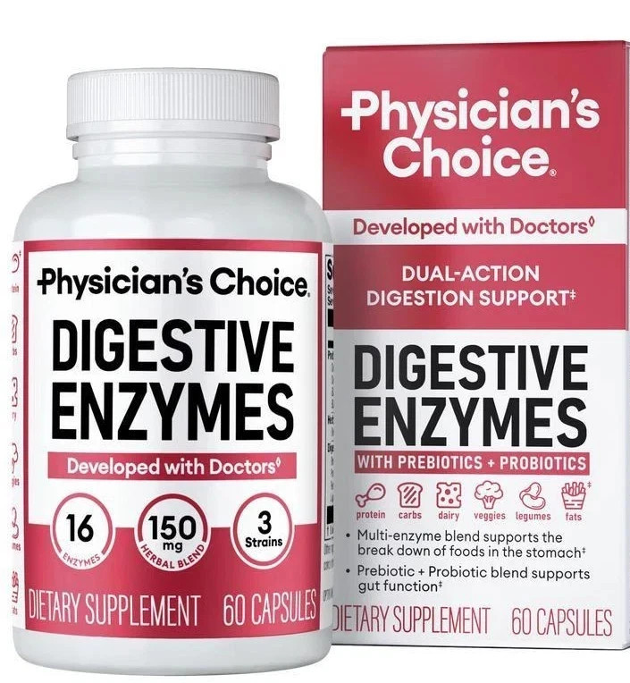 Premium s CHOICE – Enzymes – Multi Enzymes, Organic Prebiotics Digestive 60 CT P