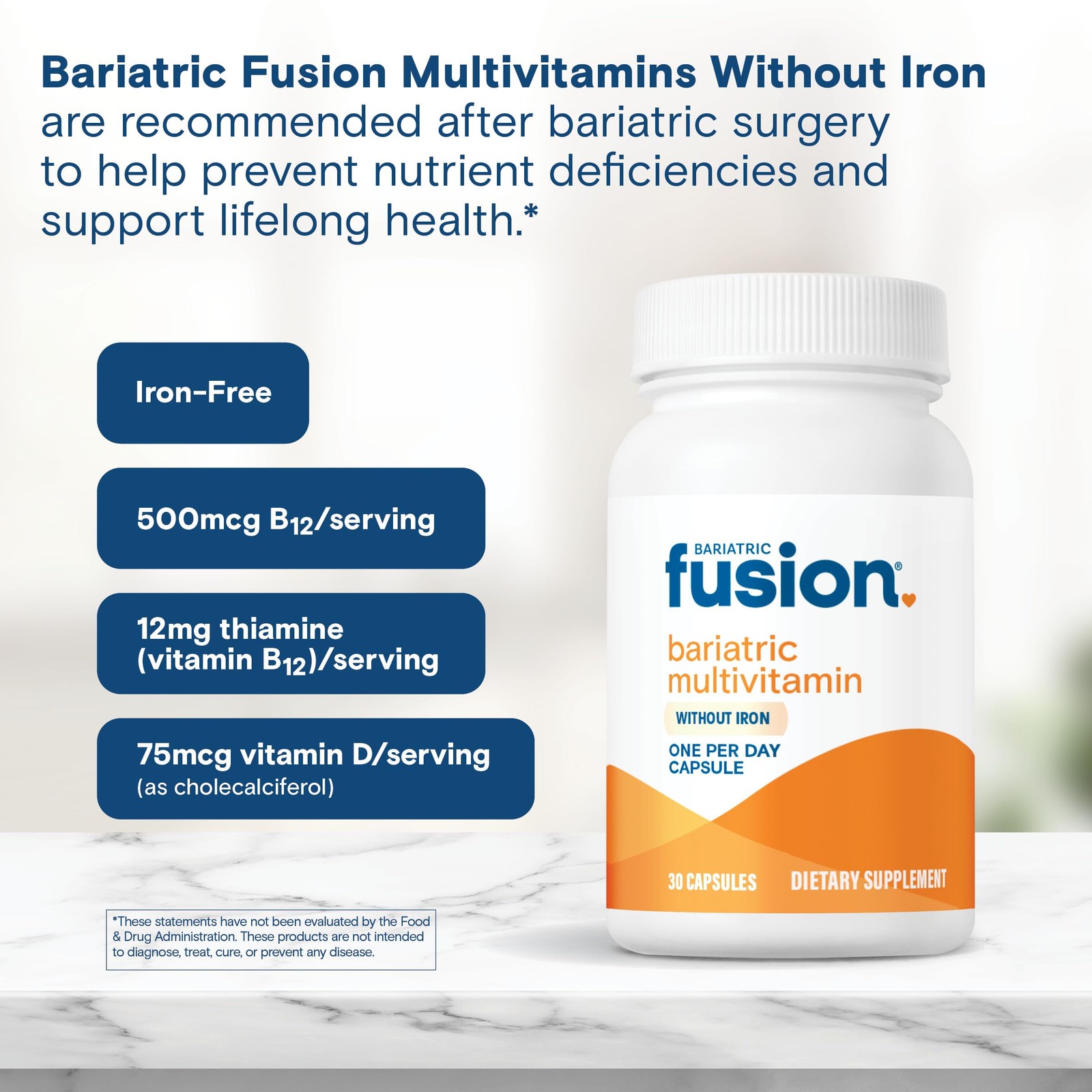 Bariatric Fusion Bariatric Multivitamin Without Iron | 1 Per Day | Post Surge…
