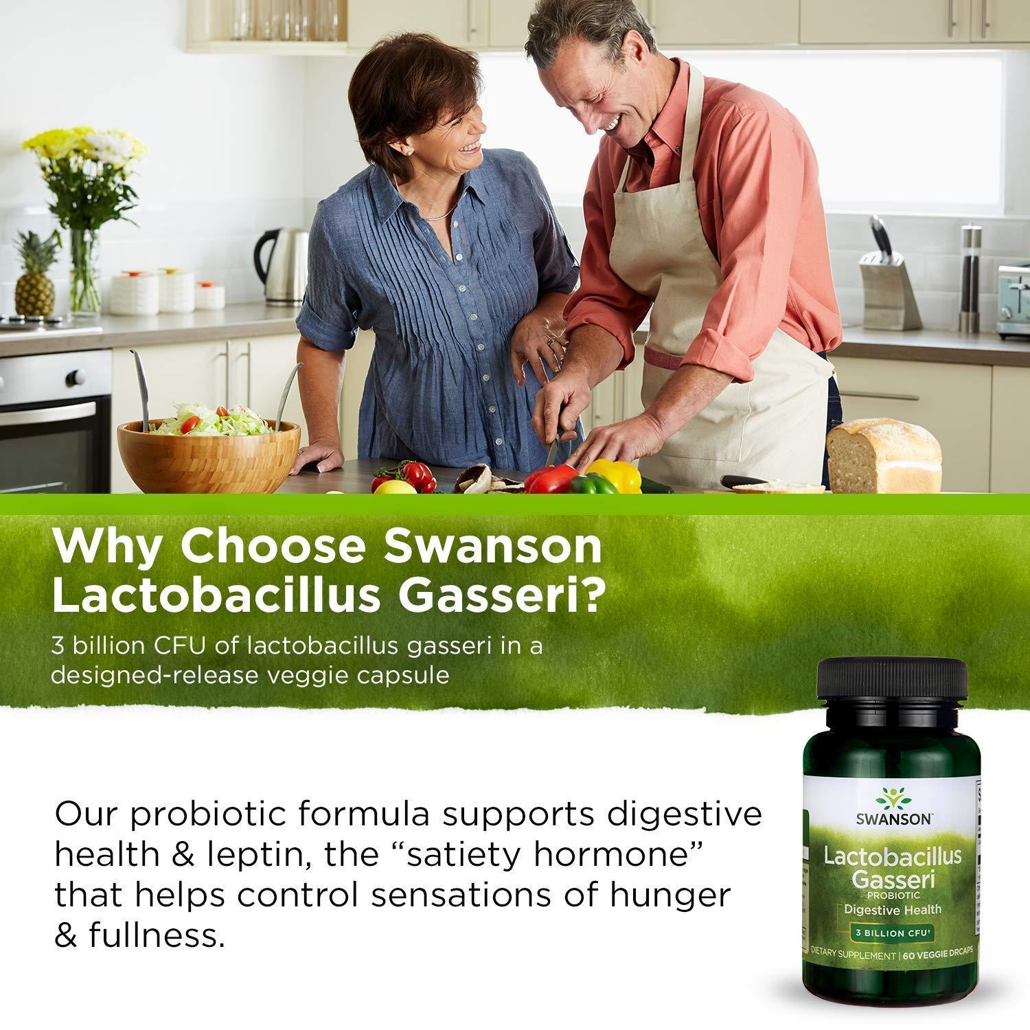 Swanson Lactobacillus Gasseri 3 Billion CFU Digestive Health Fat Metabolism