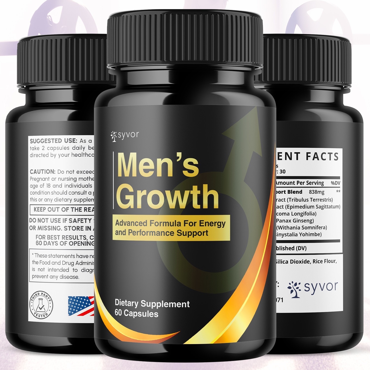 (1 Pack) Men’s Growth Advanced Male Support Supplement Men’sGrowth 60 Capsules