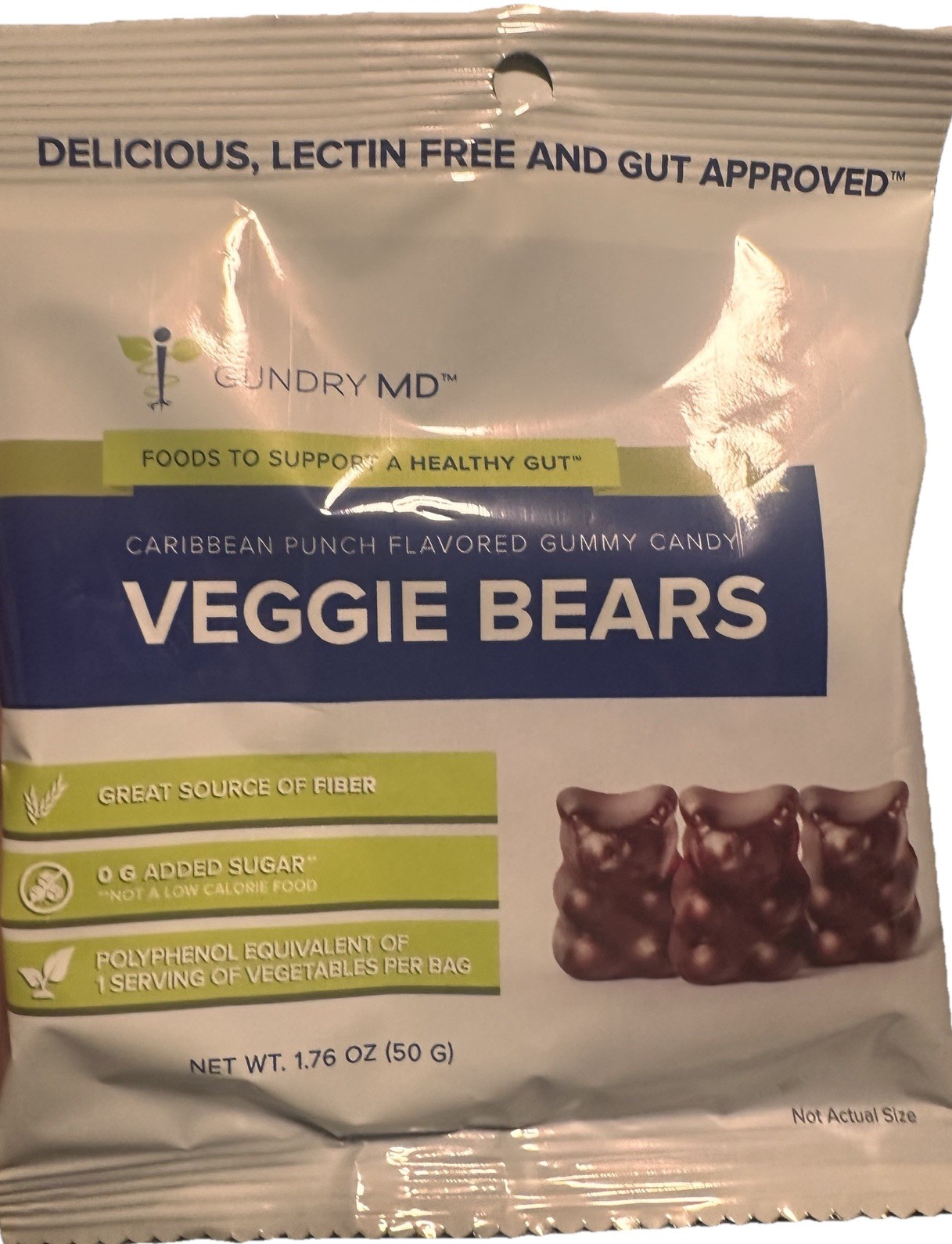 Authentic Gundry MD-Veggie Bears Gummy Candy. Polyphenol Enriched, Fiber Treat