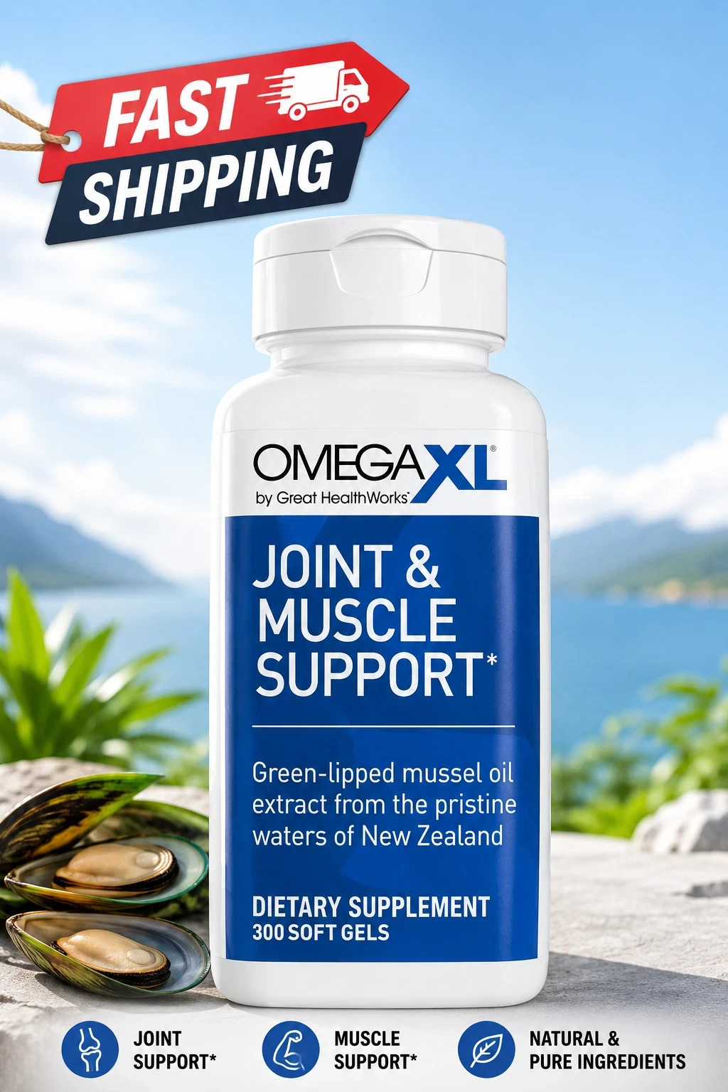 Omega-XL 300 Count Softgels Joint Pain Relief Potent Small Softgel free shipping