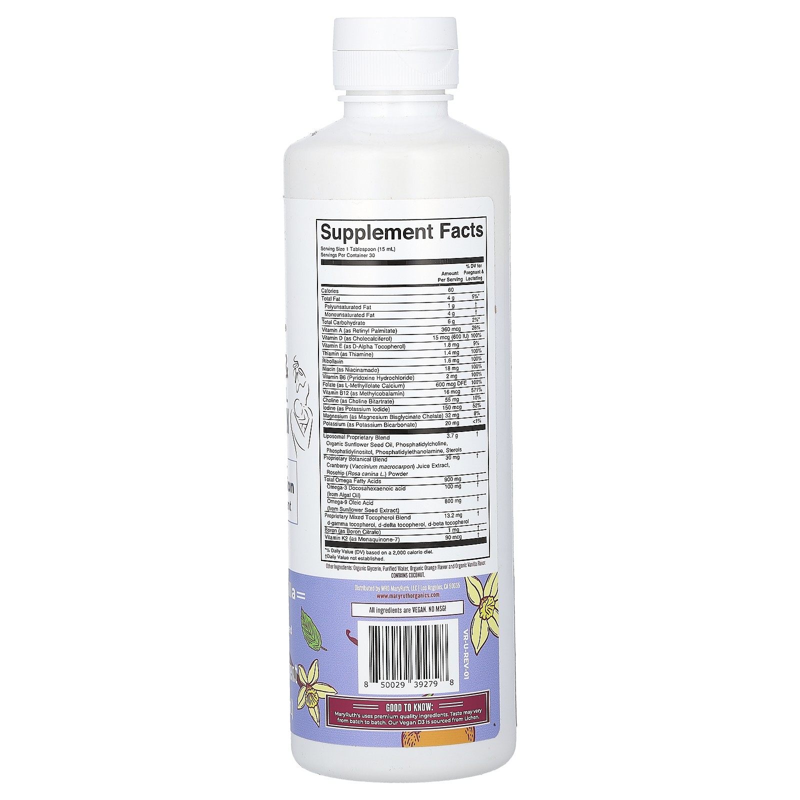 Prenatal & Postnatal Multivitamin, Orange Vanilla, 15.22 fl oz (450 ml)