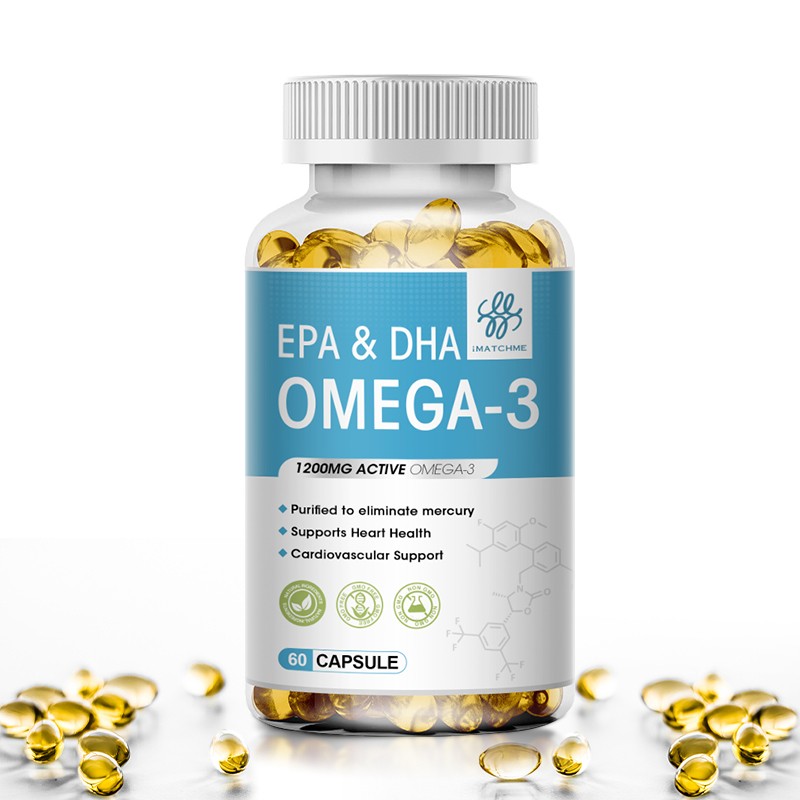iMATCHME Omega-3 Capsules 60ct – Brain, Heart & Joint Support with EPA DHA