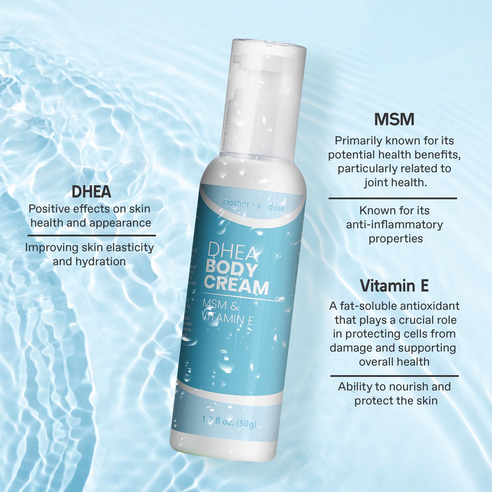 Mother’s Dose DHEA 50mg Cream for Women and Men- Bioidentical DHEA USP Natura…