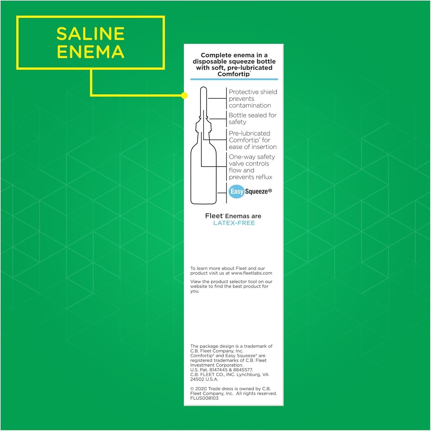 Fleet Saline Laxative Enema, (Packaging May Vary), 7.8 Fl.Oz